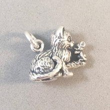 Load image into Gallery viewer, Sale! CAT &amp; MOUSE .925 Sterling Silver 3-D Charm Pendant Kitten Rat SL10J