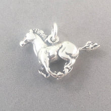 Load image into Gallery viewer, GALLOPING MUSTANG 3-D .925 Sterling Silver Charm Pendant Horse Pony Mare Stallion AN65