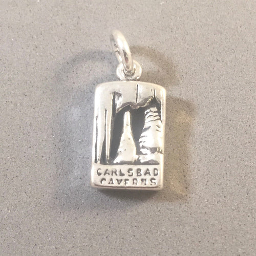 CARLSBAD CAVERNS .925 Sterling Silver 3-D Charm Pendant National Park New Mexico Caves Travel pm03