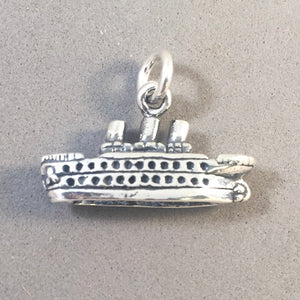 Sale! CRUISE SHIP .925 Sterling Silver 3-D Charm Pendant Boat Ocean Liner Alaska Caribbean nt136