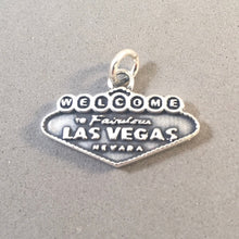 Load image into Gallery viewer, LAS VEGAS .925 Sterling Silver Charm Pendant Casino Welcome to Fabulous Nevada Sign Tw46