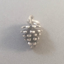 Load image into Gallery viewer, PINE CONE .925 Sterling Silver 3-D Charm Pendant Garden Holiday Christmas Tree Small Pinecone ga40