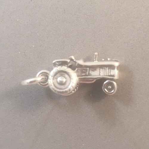 TRACTOR .925 Sterling Silver 3-D Charm Pendant Vehicle Farm Equipment Farmer New vh15