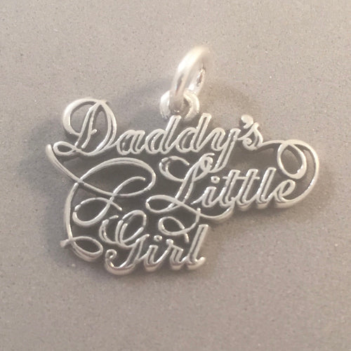 Sale! DADDY'S LITTLE GIRL .925 Sterling Silver Charm Pendant Words Dad Father Daughter wr02