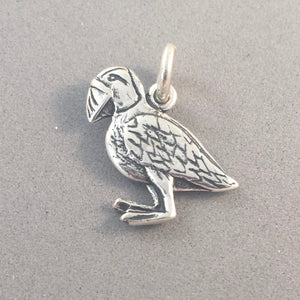 Sale! PUFFIN .925 Sterling Silver Charm Double Sided Alaska Atlantic Bird Animal Pendant SL46L