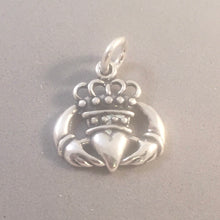 Load image into Gallery viewer, CLADDAGH .925 Sterling Silver Charm Pendant Celtic Galway Ireland Crown Heart Hands TB65