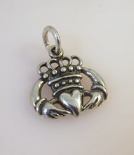 Load image into Gallery viewer, CLADDAGH .925 Sterling Silver Charm Pendant Celtic Galway Ireland Crown Heart Hands TB65