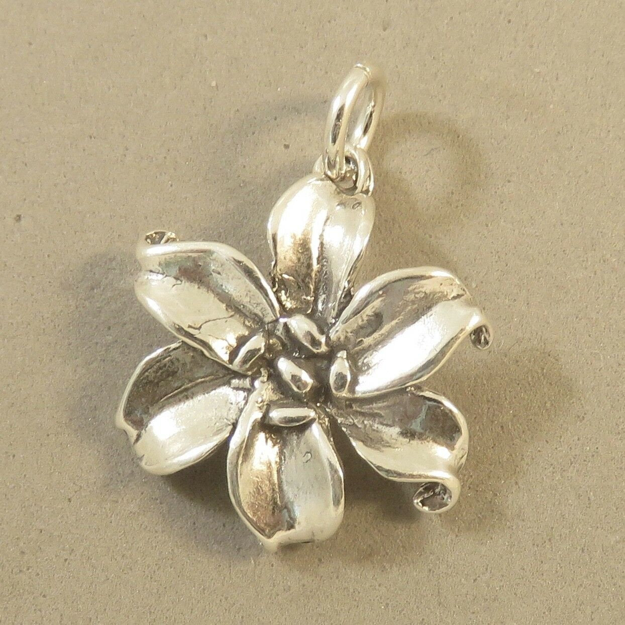 lily flower charm LILY .925 Sterling Silver 3-D Charm Pendant Flower Garden Purity Liliu – Haylee's Silver