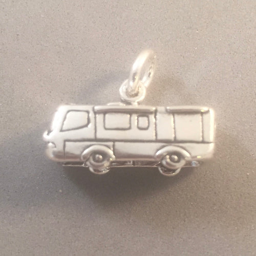 RV 3-D .925 Sterling Silver Charm Pendant Motorhome Recreational Vehicle Camper Travel Trailer vh21