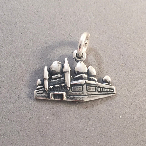 Sale! CORN PALACE Small .925 Sterling Silver Charm Pendant Mitchell South Dakota Landmark TX09