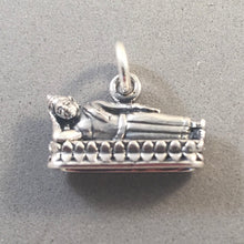 Load image into Gallery viewer, RECLINING BUDDHA .925 Sterling Silver 3-D Charm Pendant Wat Pho Temple Bangkok Thailand fa04