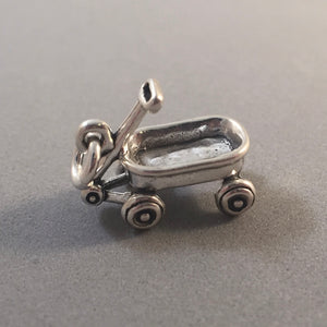 Sale! WAGON .925 Sterling Silver Charm Pendant Home Nursery Baby Child Toy Radio Flyer BA104