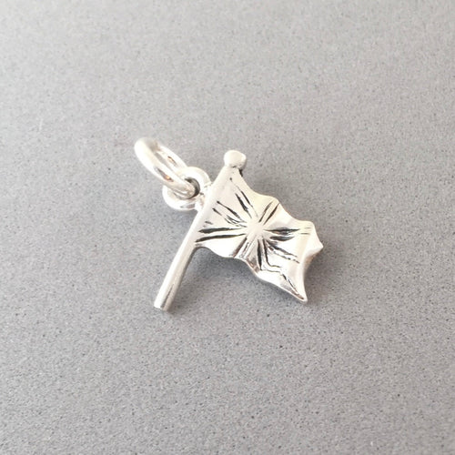 BRITISH FLAG .925 Sterling Silver Charm Pendant Union Jack UK United Kingdom England Britain tb46