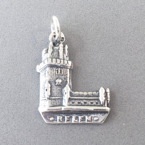 BELEM TOWER .925 Sterling Silver Charm Pendant Lisbon Portugal Torre Saint Vincent tp03