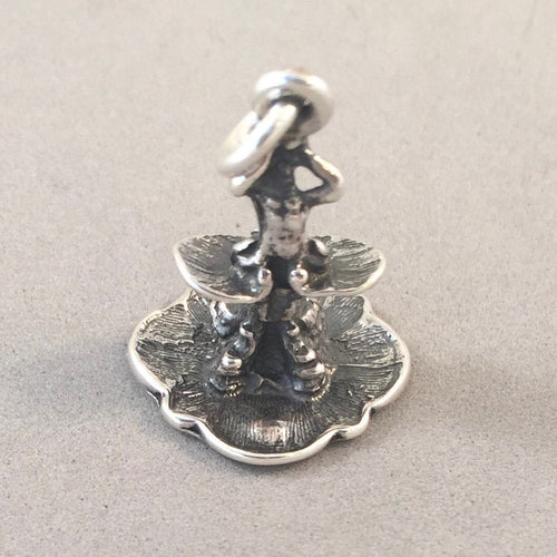 TRITON FOUNTAIN .925 Sterling Silver Charm Pendant Rome Italy Fontana del Tritone Piazza Barberini ti20