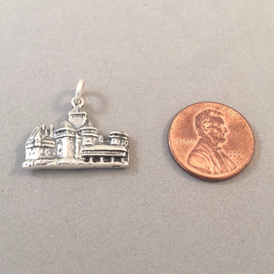 CHILLON CASTLE 3-D .925 Sterling Silver Charm Pendant Lake Geneva Switzerland Europe Nw ts11