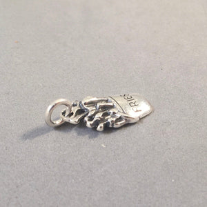 FRIES .925 Sterling Silver Charm Pendant Fast Junk Food French Fries Frites Package Drive Thru kt30