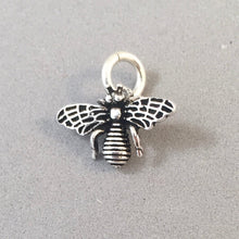 Load image into Gallery viewer, Sale! BEE Detailed .925 Sterling Silver 3-D Charm Pendant Garden Insect Bug Honey Small Cute IN09