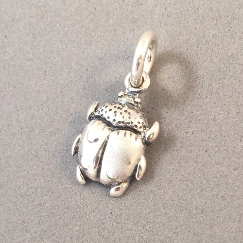 BEATLE .925 Sterling Silver 3-D Charm Pendant Garden Insect Bug Small BI15