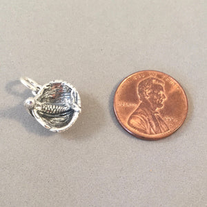 MERMAID in CLAM SHELL .925 Sterling Silver 3-D Charm Pendant Sitting in Sea Beach Sea Ocean nt52