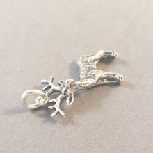 Load image into Gallery viewer, BUCK / DEER .925 Sterling Silver 3-D Charm Pendant Antlers Reindeer Christmas Rudolf an58