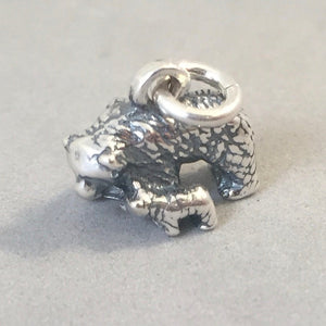 BEAR & TWO CUBS .925 Sterling Silver 3-D Charm Pendant Grizzly Brown Black Family Babies an42