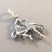 Load image into Gallery viewer, RODEO RIDER .925 Sterling Silver 3-D Charm Pendant Cowboy Cowgirl Bucking Bronco Horse AN34