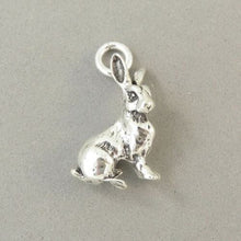 Load image into Gallery viewer, HARE Sterling Silver 3-D Charm Pendant Rabbit Jackrabbit Bunny Easter Peter Cottontail  an48