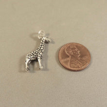 Load image into Gallery viewer, Sale! GIRAFFE Large .925 Sterling silver 3-D Charm Pendant Safari Africa Animal an190