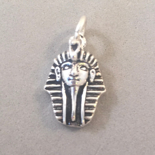 KING TUT .925 Sterling Silver 3-D Charm Pendant Egypt Egyptian Pyramids Giza tz03
