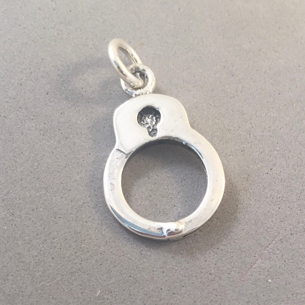 Sale! HANDCUFF .925 Sterling Silver 3-D Charm Pendant Police Sheriff Law Enforcement SL37N