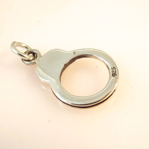 Sale! HANDCUFF .925 Sterling Silver 3-D Charm Pendant Police Sheriff Law Enforcement SL37N