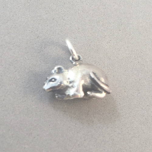 GERBIL .925 Sterling Silver 3-D Charm Pendant Hamster Mouse Rat Rodent Animal an51