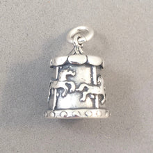 Load image into Gallery viewer, Sale! MERRY GO ROUND .925 Sterling Silver 3-D Charm Pendant Carousel Horse Fair Park Big Top Circus hs06