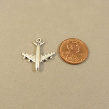 Load image into Gallery viewer, Passenger AIRPLANE .925 Sterling Silver 3-D Charm Pendant Jet Airliner Plane  vh13