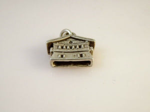 CHALET .925 Sterling Silver 3-D Charm Pendant Swiss Alps Bavaria Winter Ski Lodge Mountain ts10