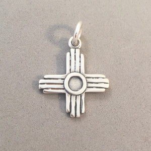 ZIA SYMBOL .925 Sterling Silver Charm Pendant New Mexico Pueblo Pottery Travel Places Tourist  tw20