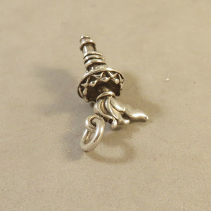 STATUE of LIBERTY TORCH .925 Sterling Silver 3-D Charm Pendant Landmark New York City Manhattan pm47