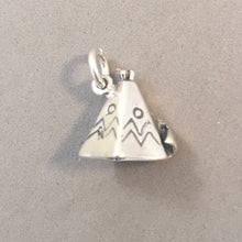 Load image into Gallery viewer, TEEPEE .925 Sterling Silver 3-D Charm Pendant Native American Indian Tepee Tee Pee Tribe TW05