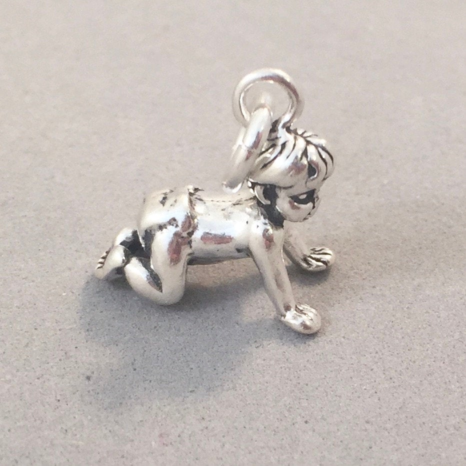 Sale! CRAWLING BABY .925 Sterling Silver Charm Pendant Nursery Child Diaper Newborn Infant Shower ba101