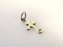 Load image into Gallery viewer, BUDDED CROSS .925 Sterling Silver Charm Pendant Oxidized Faith Religion fa03