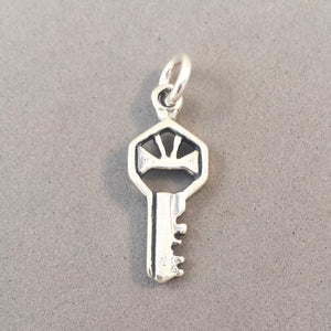 Sale! KEY .925 Sterling Silver 3-D Charm Pendant Basic Simple House Car Old HM117