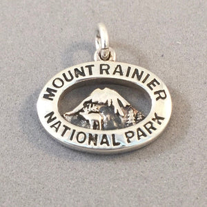 MOUNT RAINIER National Park .925 Sterling Silver Charm Pendant Washington Elk Mt. Rainier np68