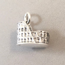 Load image into Gallery viewer, ROMAN COLOSSEUM .925 Sterling Silver 3-D Charm Pendant Europe Rome Italy Ruins Coliseum ti06