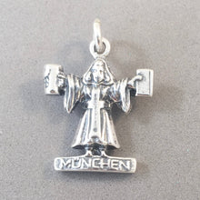 Load image into Gallery viewer, MUNCHEN MONK .925 Sterling Silver 3-D Charm Pendant Europe Germany Munich Octoberfest tg01