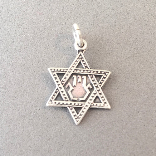 STAR OF DAVID .925 Sterling Silver Charm Pendant Hebrew Symbol Faith Religion Jewish fa25