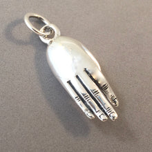 Load image into Gallery viewer, BUDDHA HAND .925 Sterling Silver 3-D Heavy Charm Pendant Vitarka Mudra Teaching Pose Buddhism fa10