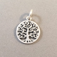 Load image into Gallery viewer, Sale! SWIRL BRANCHES Small TREE .925 Sterling Silver Charm Pendant Tree of Life Roots Leaves Oak GA129