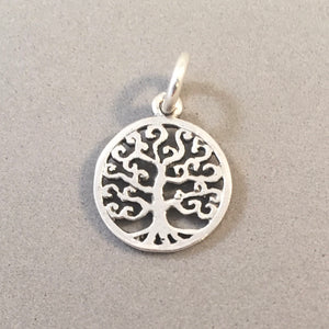 Sale! SWIRL BRANCHES Small TREE .925 Sterling Silver Charm Pendant Tree of Life Roots Leaves Oak GA129