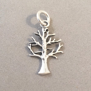 WINTER TREE .925 Sterling Silver Charm Pendant Dead Garden Branches Maple Oak Haunted Forest ga34